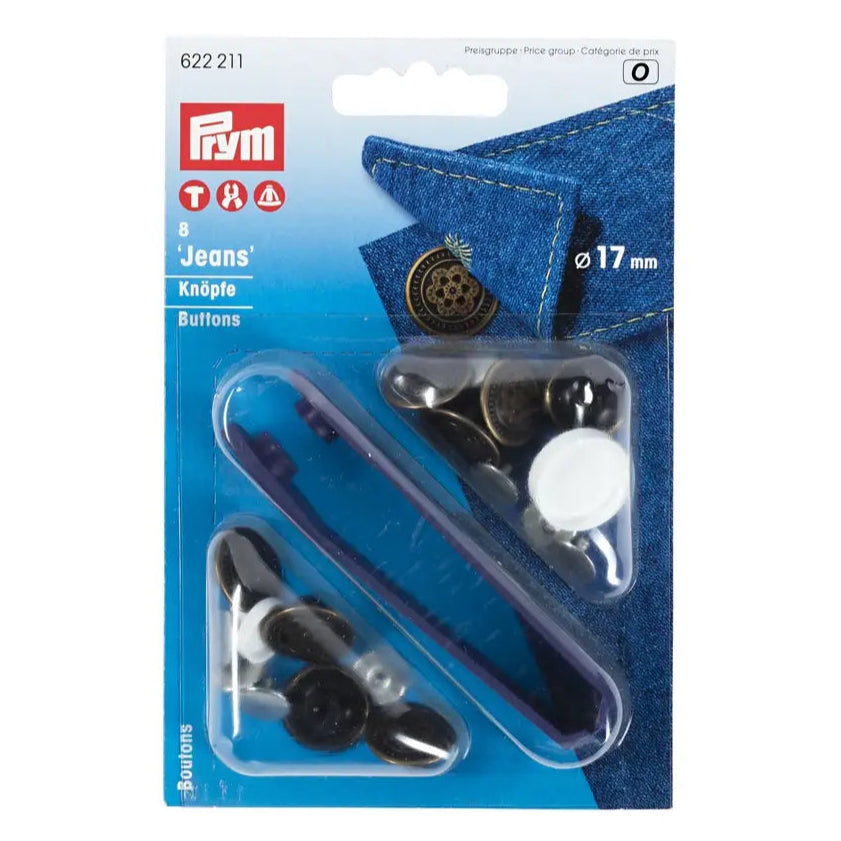 Jeans Buttons 17mm Antique Steel Prym