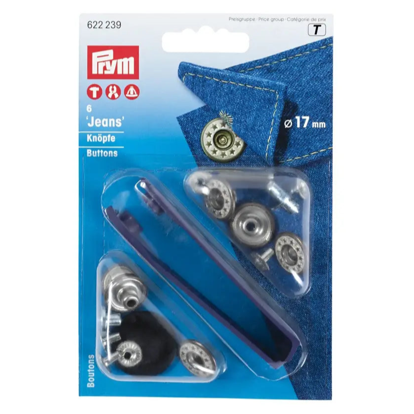 Jeans buttons 17mm Frosted White Prym