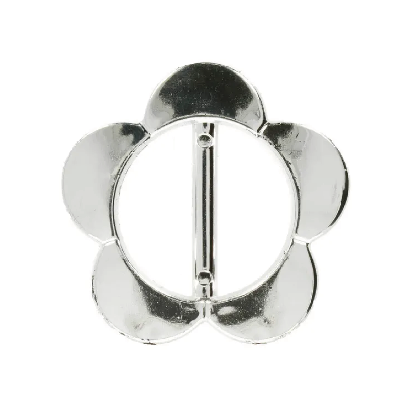 Flower-shaped belt buckle silver