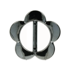 Flower-shaped belt buckle dark silver