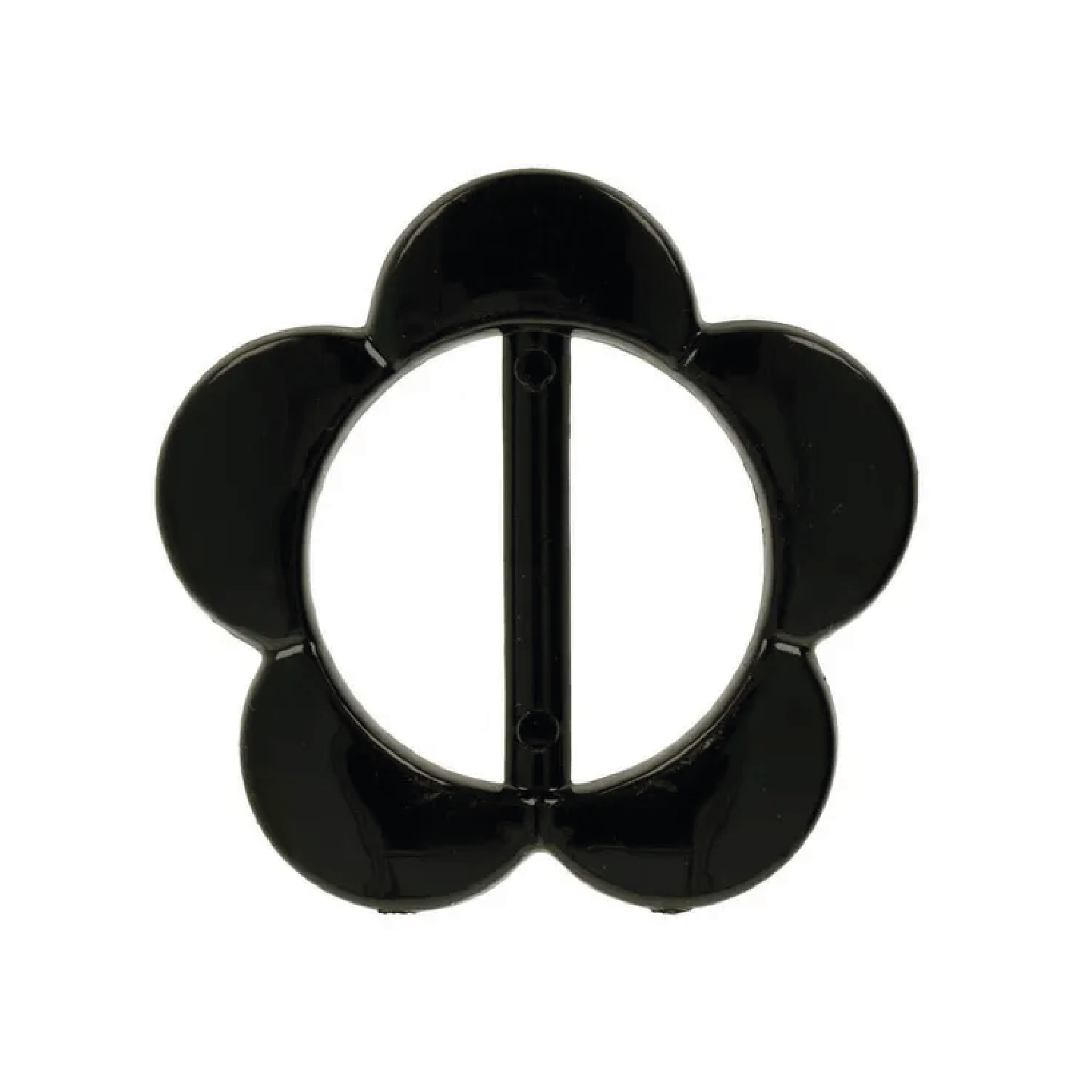 Flower-shaped belt buckle black