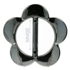 Flower-shaped belt buckle dark silver