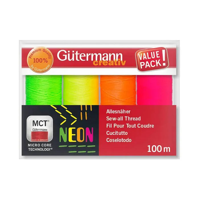 Gütermann Thread set Neon 4 rolls