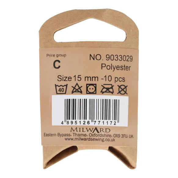 Milward Buttons Shiny White 15mm