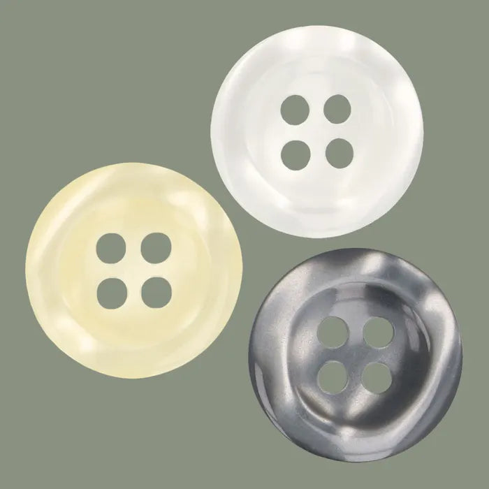 Milward Buttons Shiny White 15mm