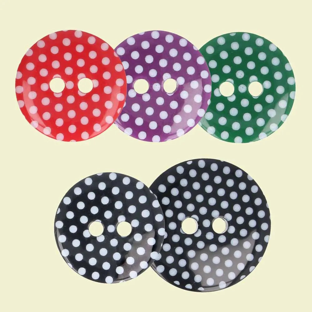 Milward Buttons Dots Green 15mm