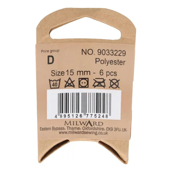 Milward Buttons Orange 15mm