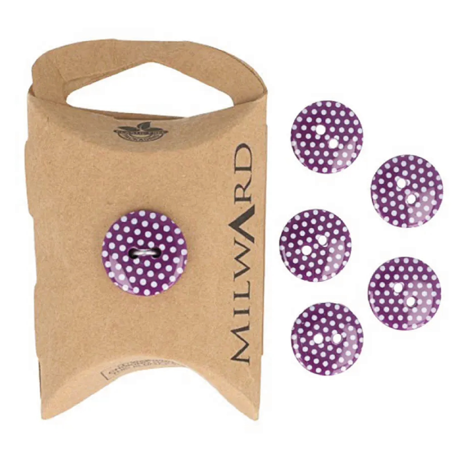 Milward Buttons Dots Purple 15mm