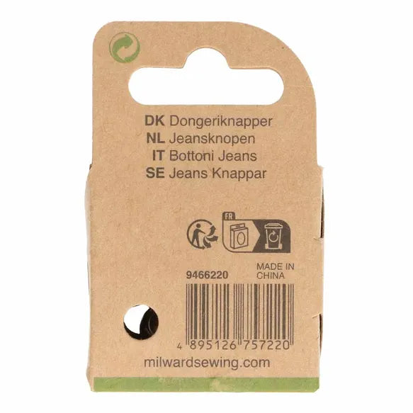 Milward Jeans Buttons 16mm Black