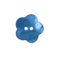 Flower-shaped mother-of-pearl button 22.5mm - Blue