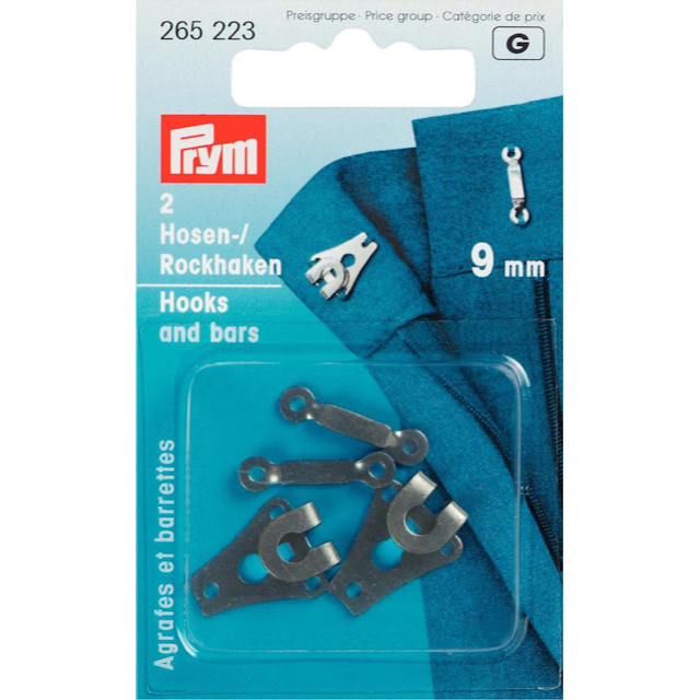 Trouser & skirt hooks 9 mm Black 2-pack Prym
