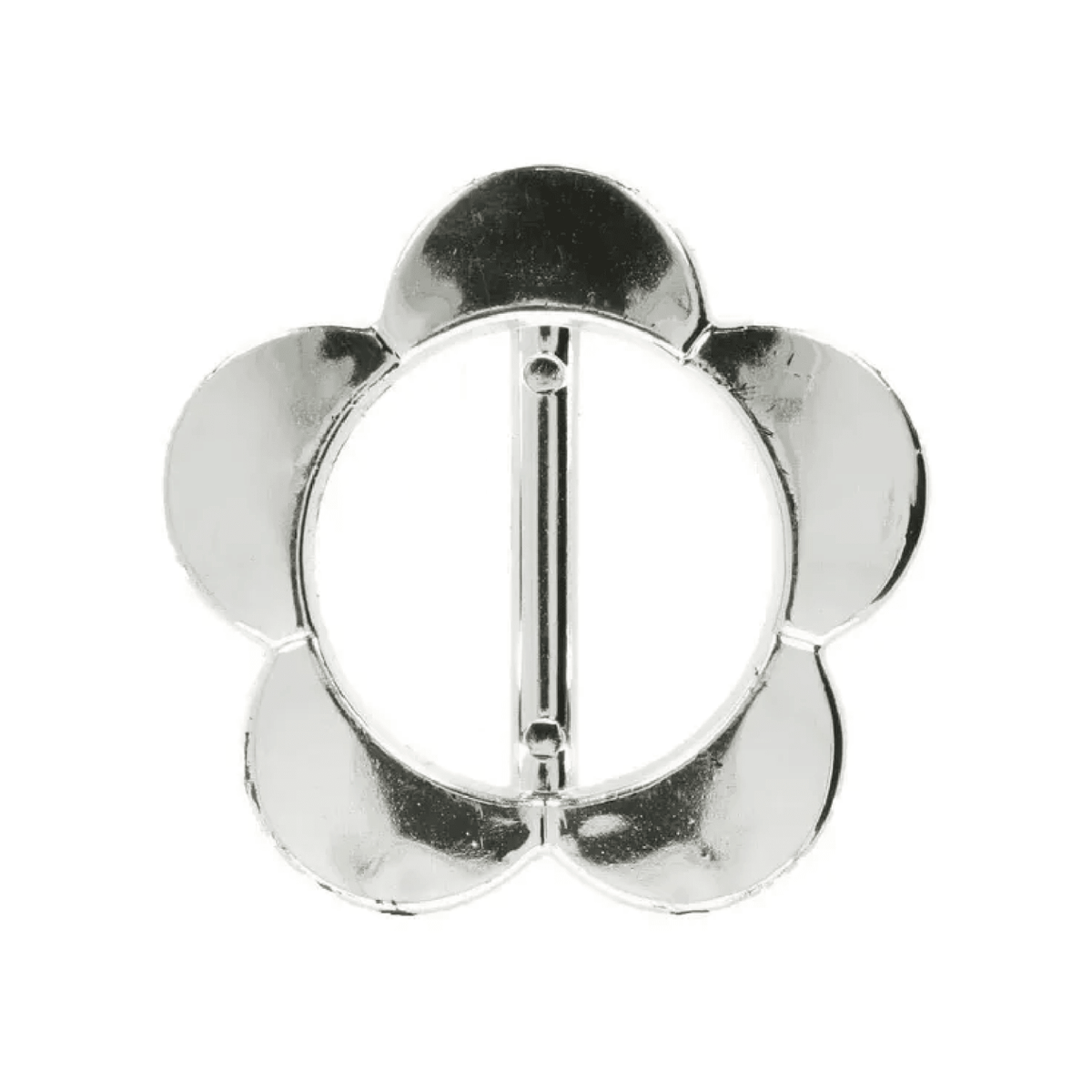 Blomformat bältesspänne silver - Knappnålen