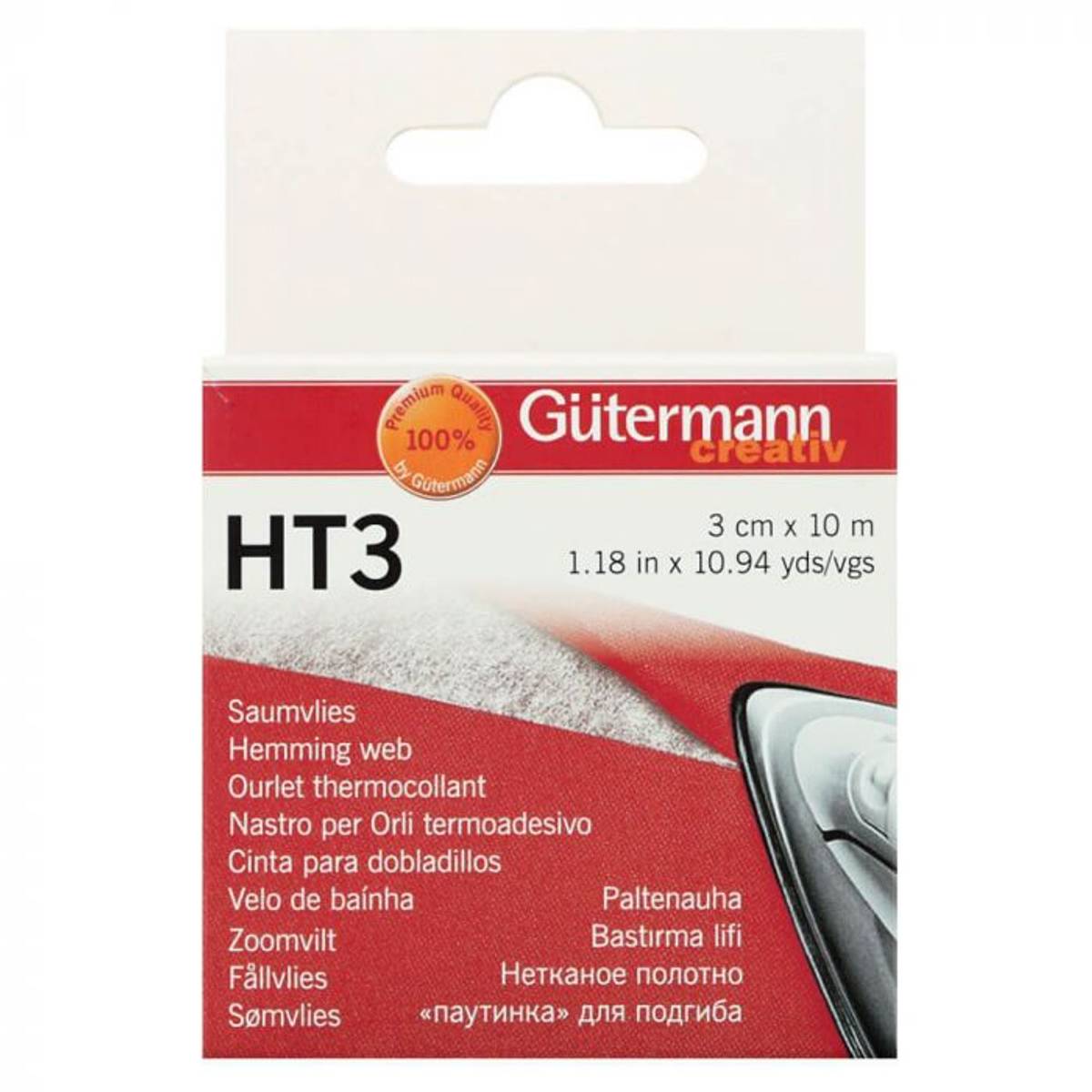 Iron-on hem tape Gütermann 10 meters x 30 mm