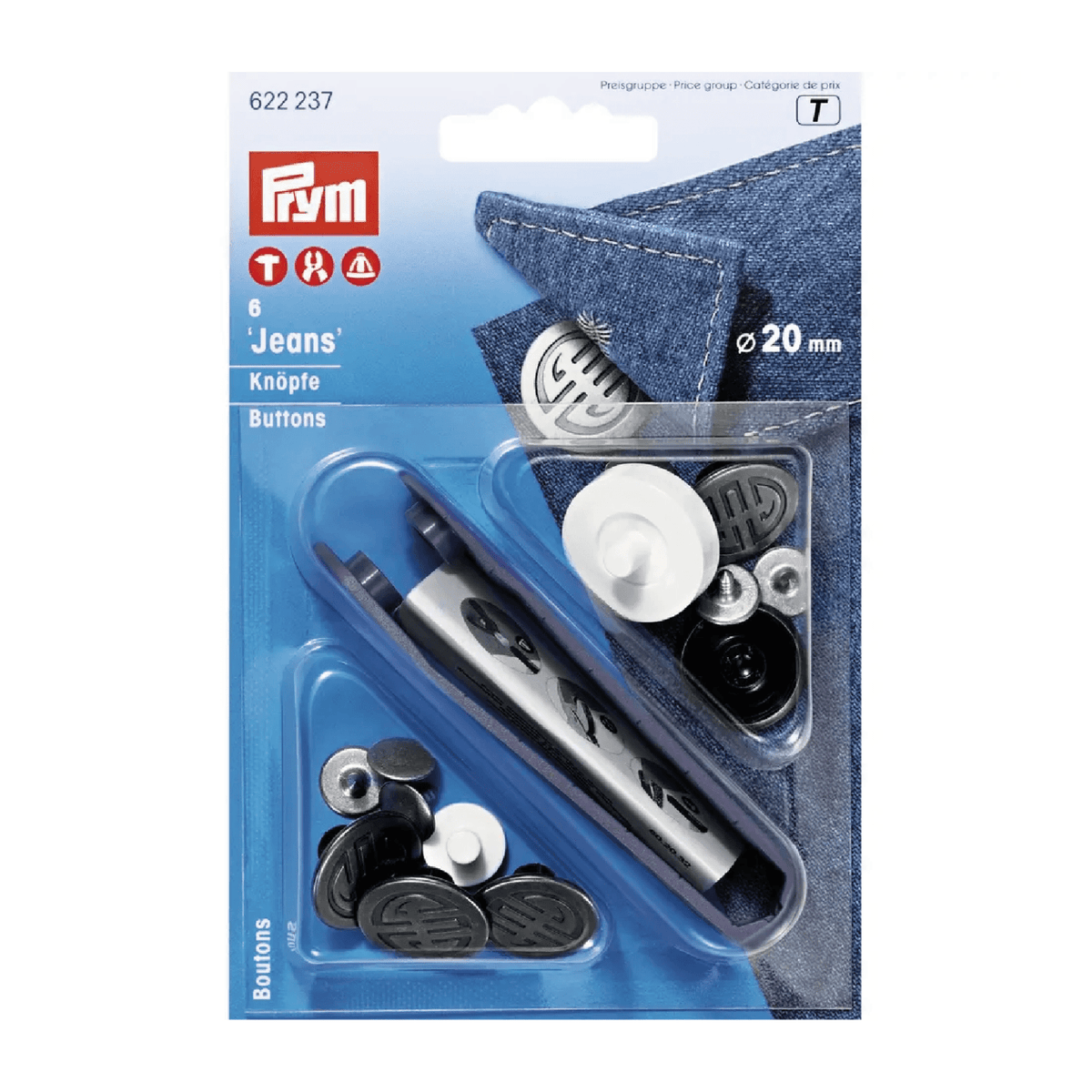 Jeansknappar 20 mm Antique Steel Prym - Knappnålen