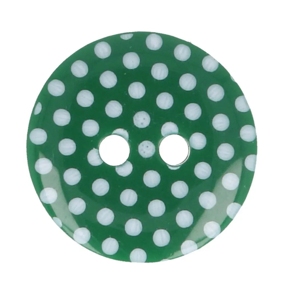 Milward Buttons Dots Green 15mm