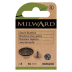 Milward Jeansknappar 16mm Svart - Knappnålen