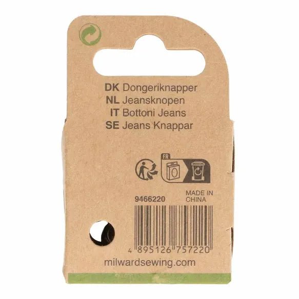 Milward Jeansknappar 16mm Svart - Knappnålen