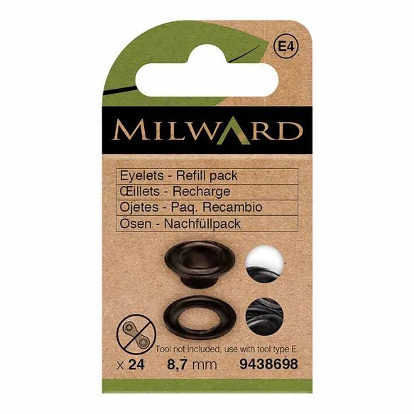 Milward Öljetter 8,7mm Svart - Knappnålen