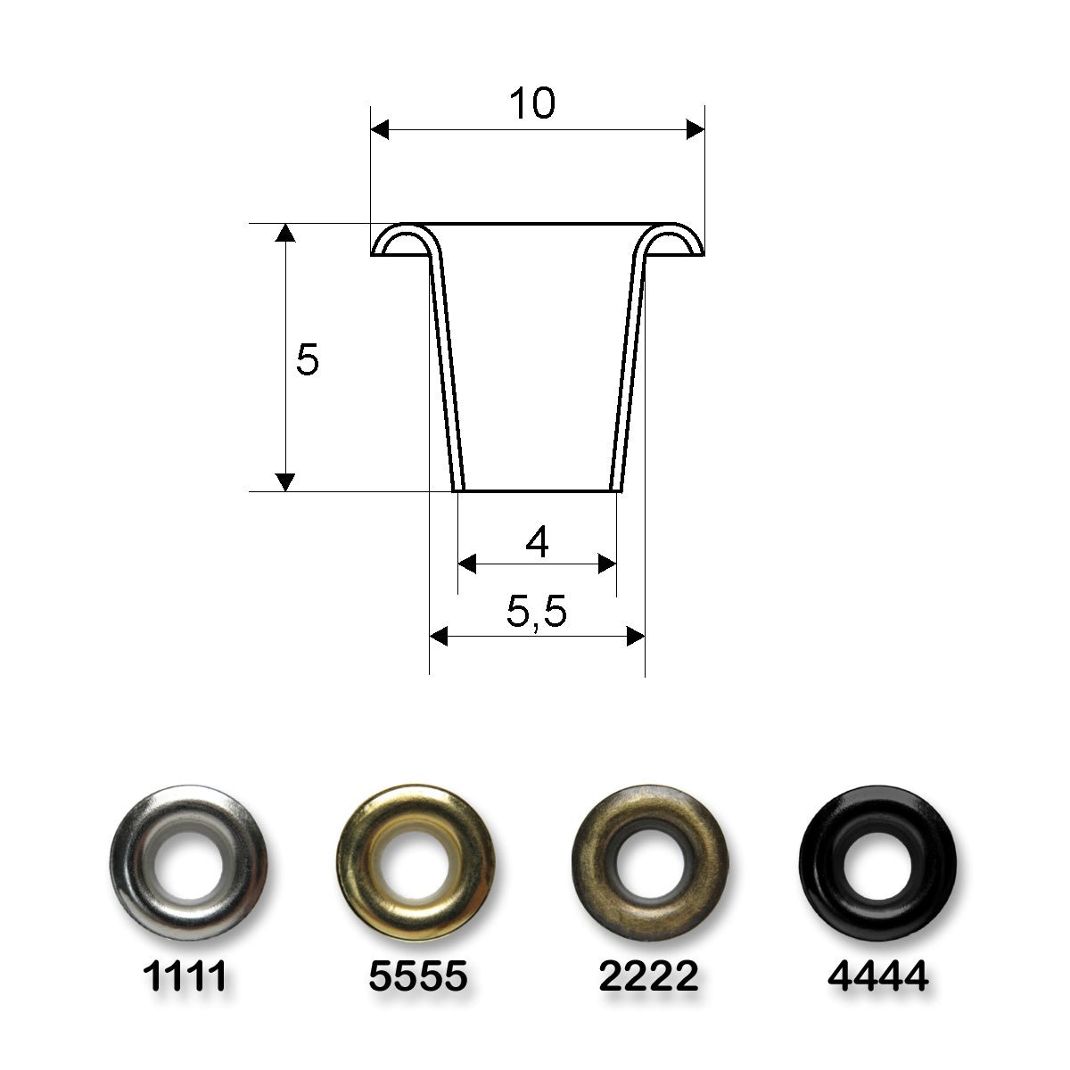 Öljetter 10mm Black nickel Koh-I-Noor - Knappnålen
