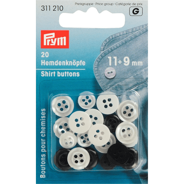 Skjortknappar 9-11 mm 20-pack Prym - Knappnålen