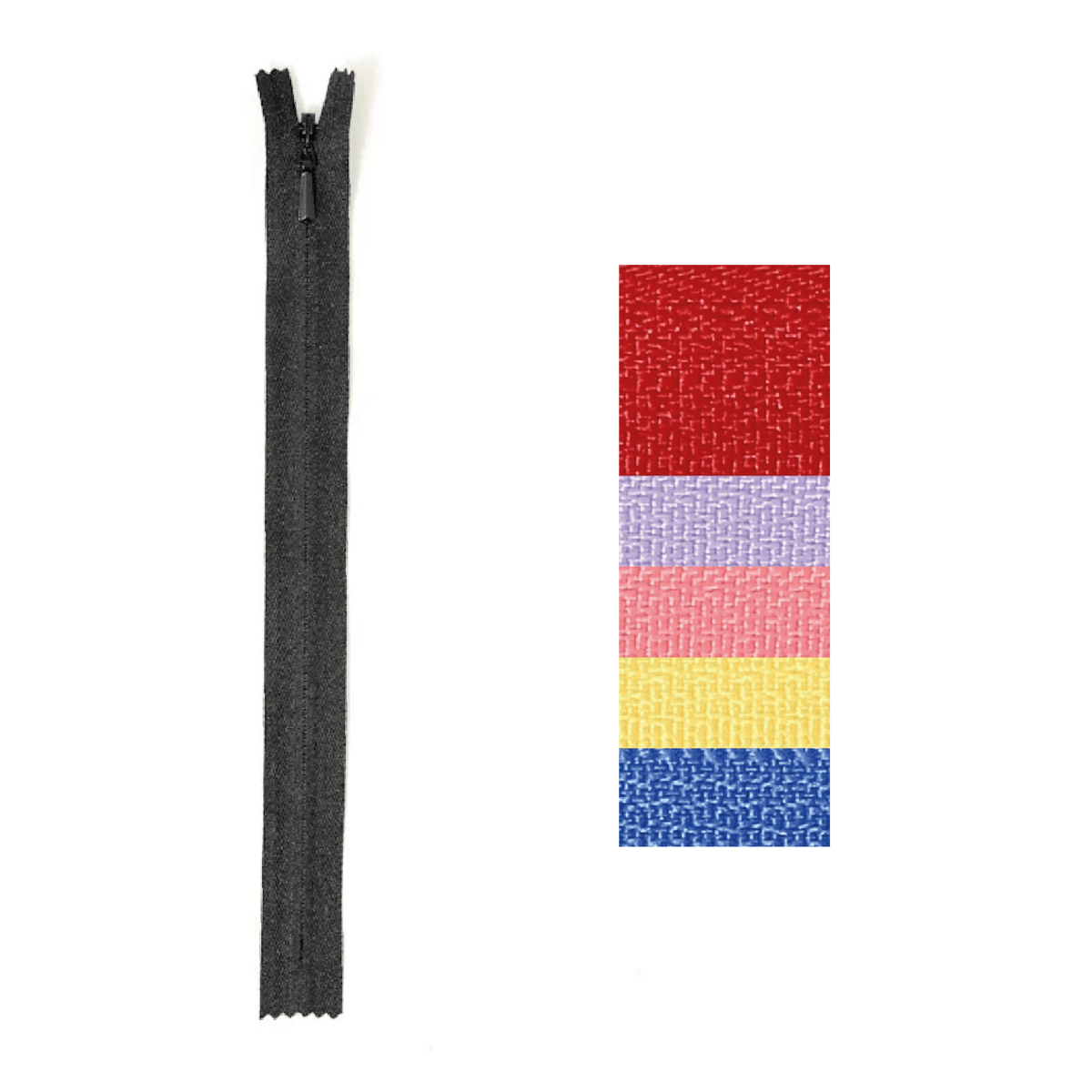 YKK Dolt blixtlås 4mm Ej delbart - 60cm - Knappnålen